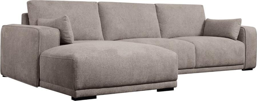 Giga Meubel Loungebank Links Zandkleur Stof 305x105x85cm Zitdiepte 64cm