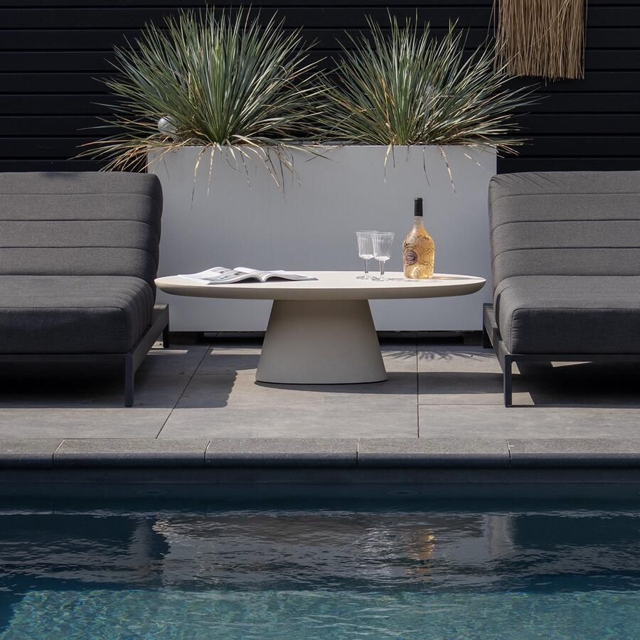 Giga Meubel Loungetafel Cleo Beige Ovaal 130cm Eco Composiet