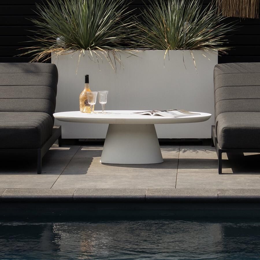 Giga Meubel Loungetafel Cleo Wit Ovaal 130cm Eco Composiet - Foto 2