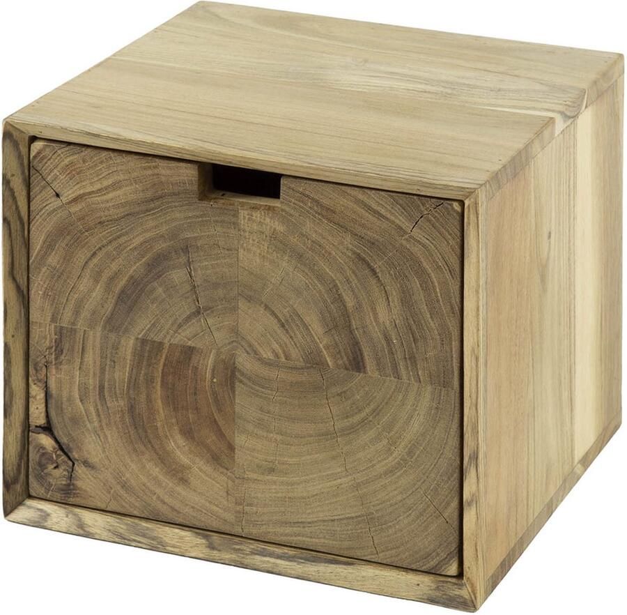 Giga Meubel Nachtkastje Block Naturel Acaciahout 30x29x25cm