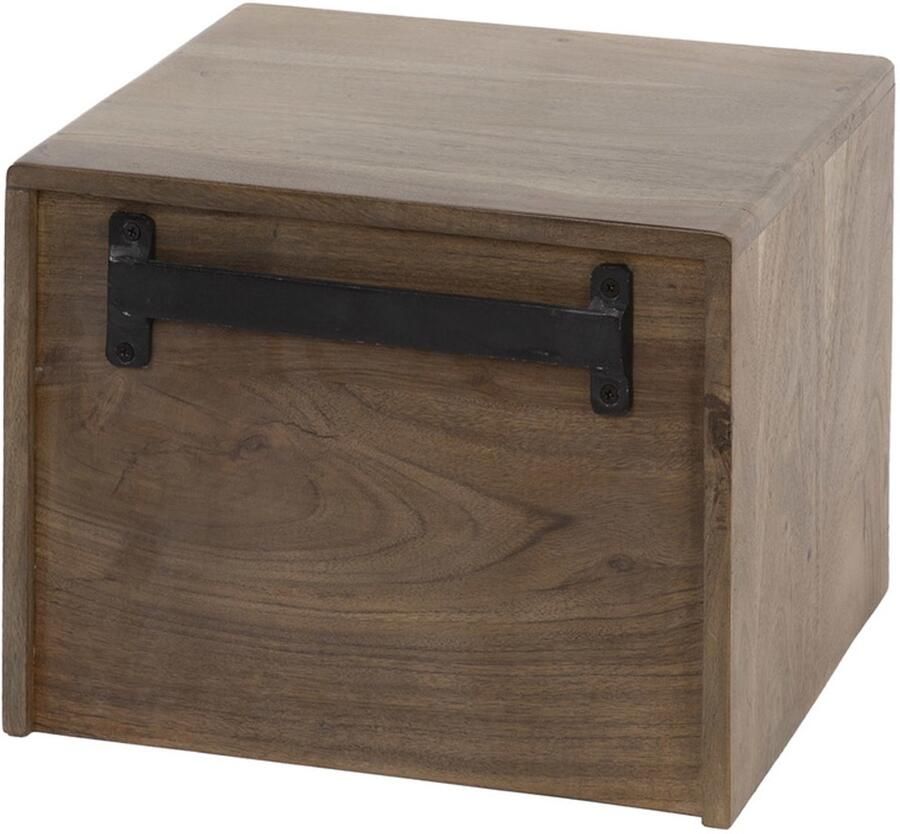 Giga Meubel Nachtkastje Carve Bruin Acaciahout 35x30x25cm