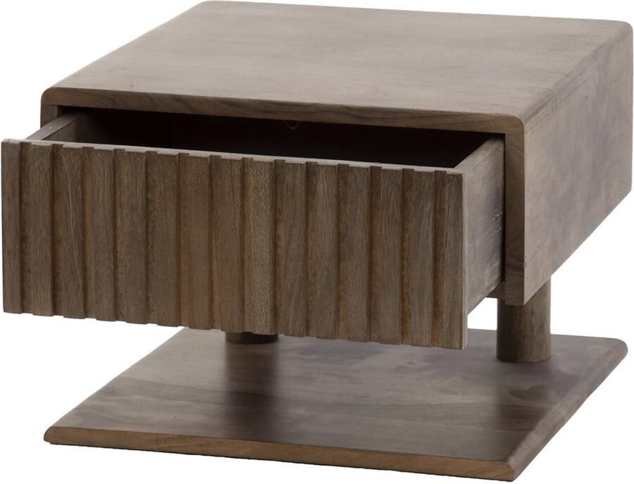 Giga Meubel Nachtkastje Carve Bruin Acaciahout 35x35x27cm