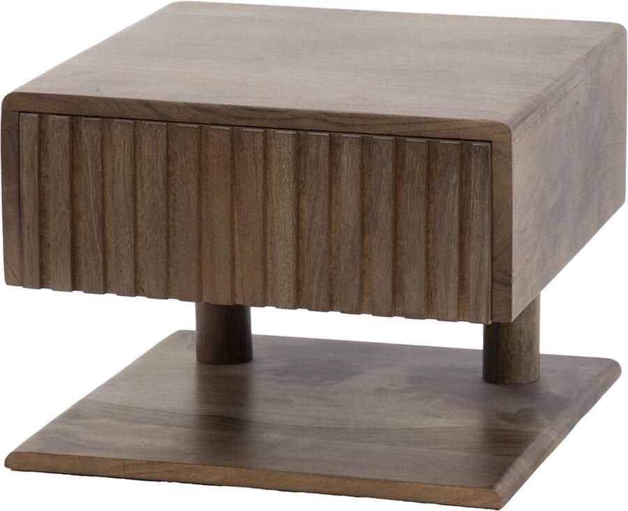 G***-M Giga Meubel Nachtkastje Carve Bruin Acaciahout 35x35x27cm - Foto 2