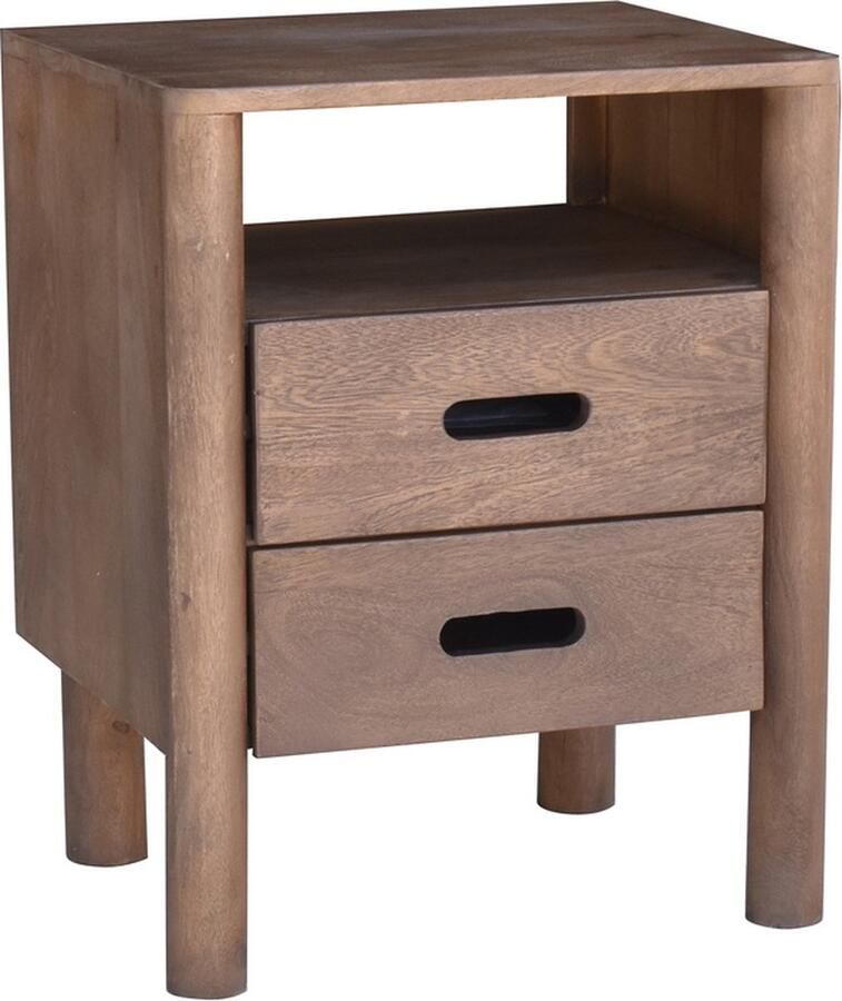 Giga Meubel Nachtkastje Doria Naturel Mangohout 2 Laden 45x38x57cm - Foto 2