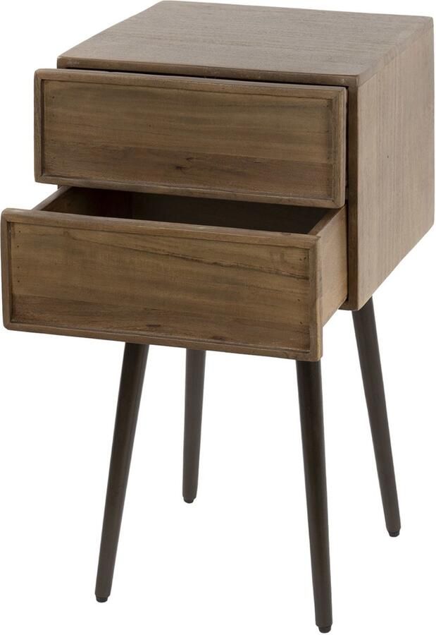 Giga Meubel Nachtkastje Frame Bruin Acaciahout 35x35x61cm