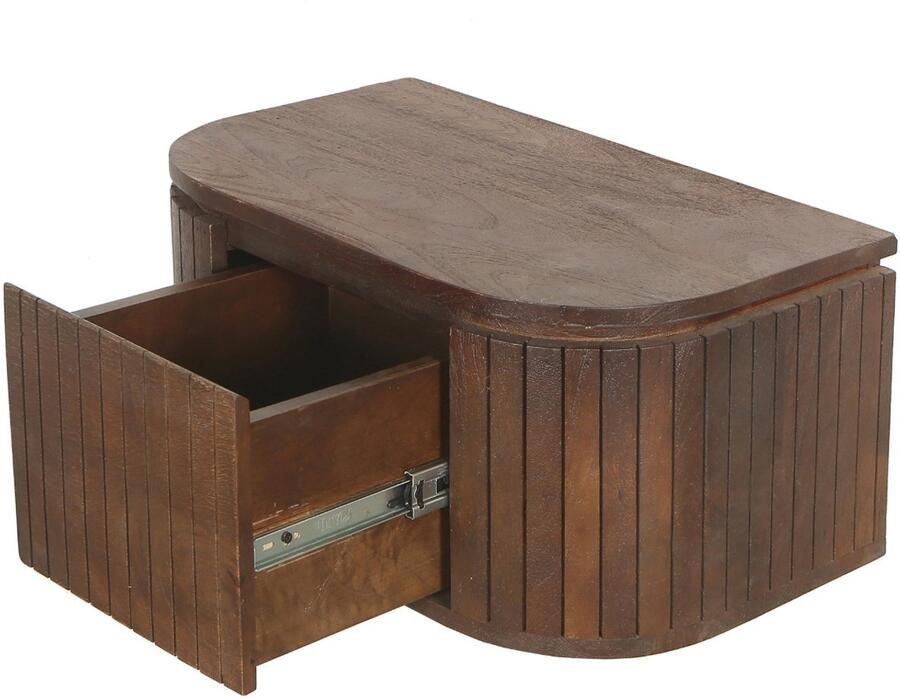 Giga Meubel Nachtkastje Merel Zwevend Donkerbruin Hout 55x35x26cm