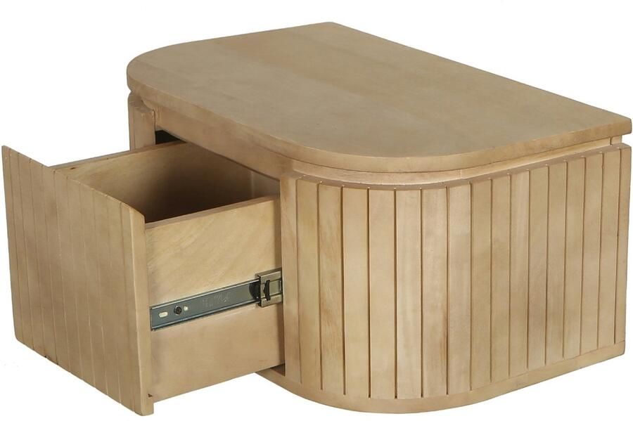 Giga Meubel Nachtkastje Merel Zwevend Naturel Hout 55x35x26cm