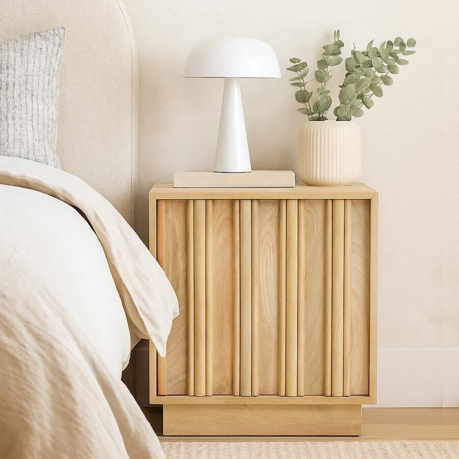 Giga Meubel Nachtkastje Nika Mangohout Naturel 50x40x55cm