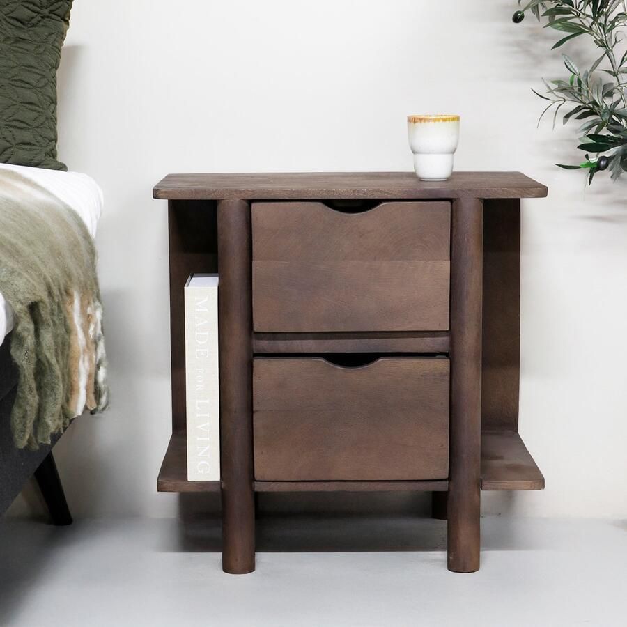 Giga Meubel Nachtkastje Xavier Donkerbruin