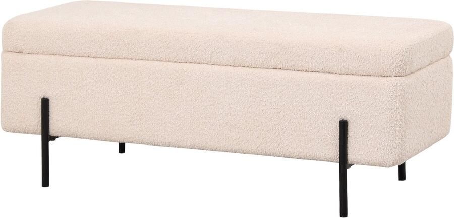 Giga Meubel Opbergbank Jari 110x45x40cm Beige Bouclé - Foto 2