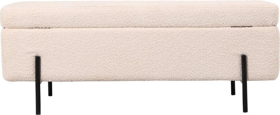 Giga Meubel Opbergbank Jari 110x45x40cm Beige Bouclé