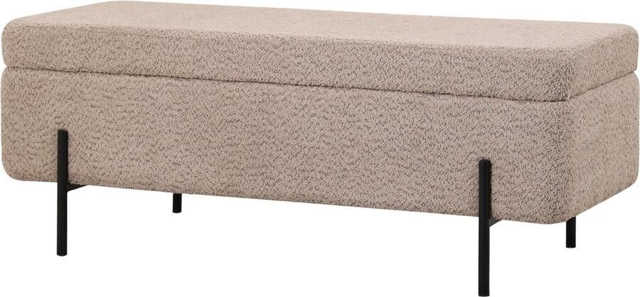 Giga Meubel Opbergbank Jari 110x45x40cm Taupe Bouclé