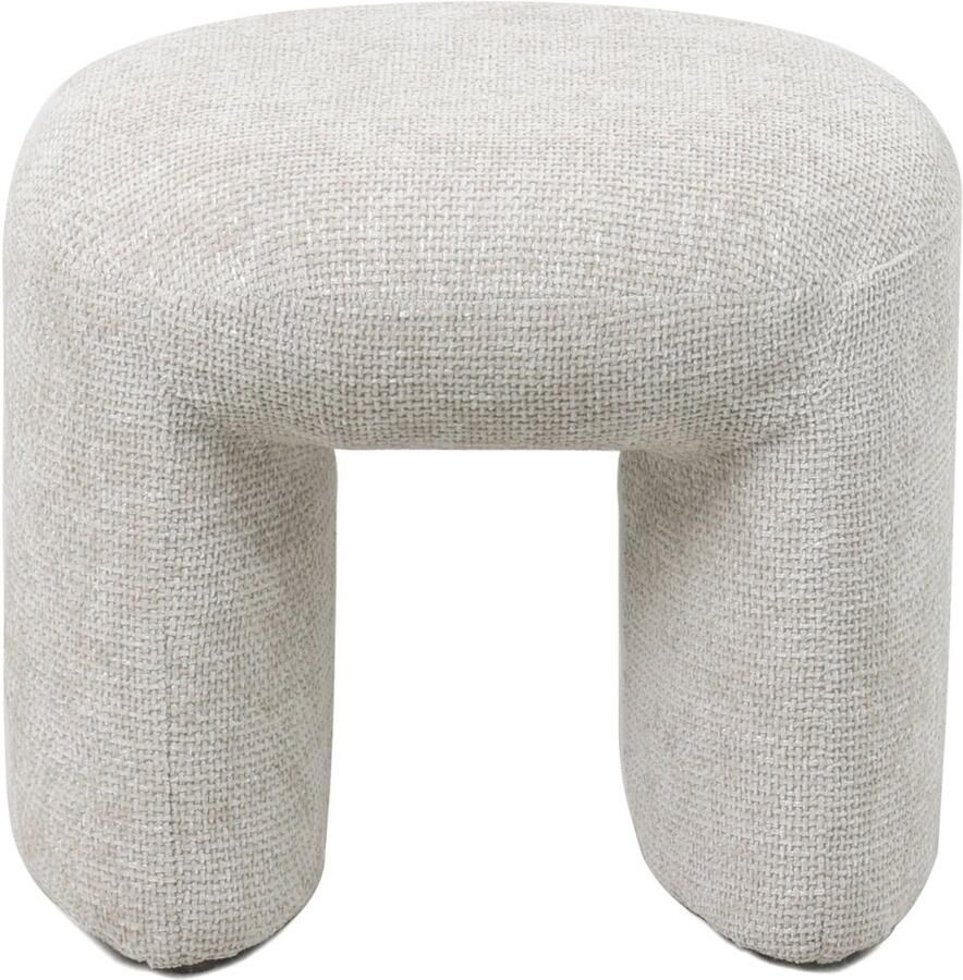 Giga Meubel Poef Raven Stof Textiel Beige 47x42x42cm - Foto 3