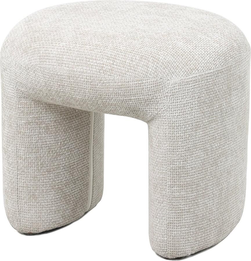 Giga Meubel Poef Stof Textiel Beige 47x42x42cm Raven - Foto 3