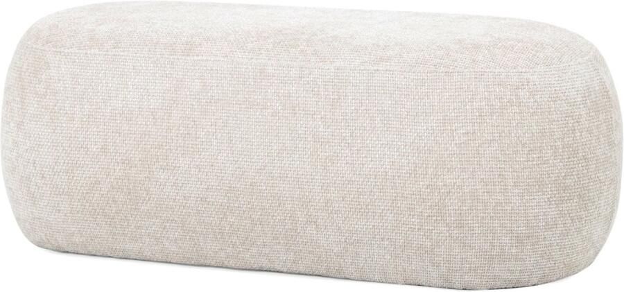 Giga Meubel Poef Sarah Beige Stof Zithoogte 38cm 100x50x38cm