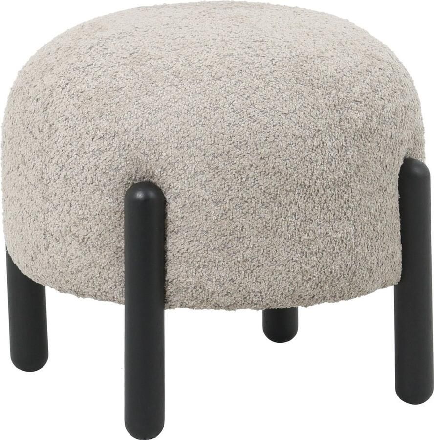 Giga Meubel Poef Stof Textiel Taupe 45x45x36cm Tasya - Foto 3