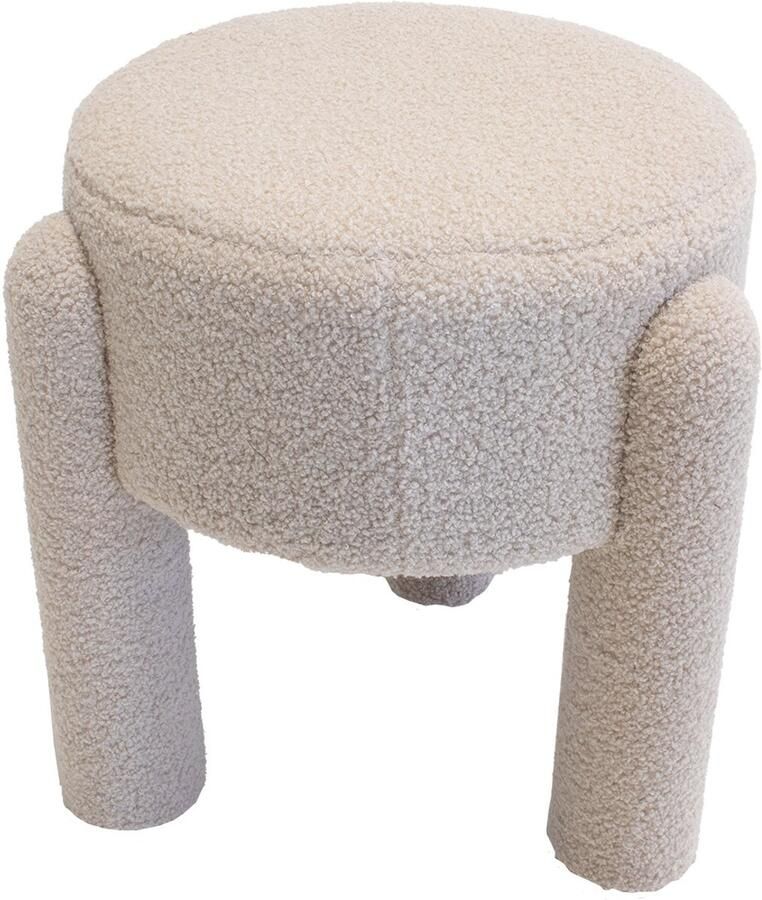 Giga Meubel Poef Yara Bouclé Taupe 44x44x42cm