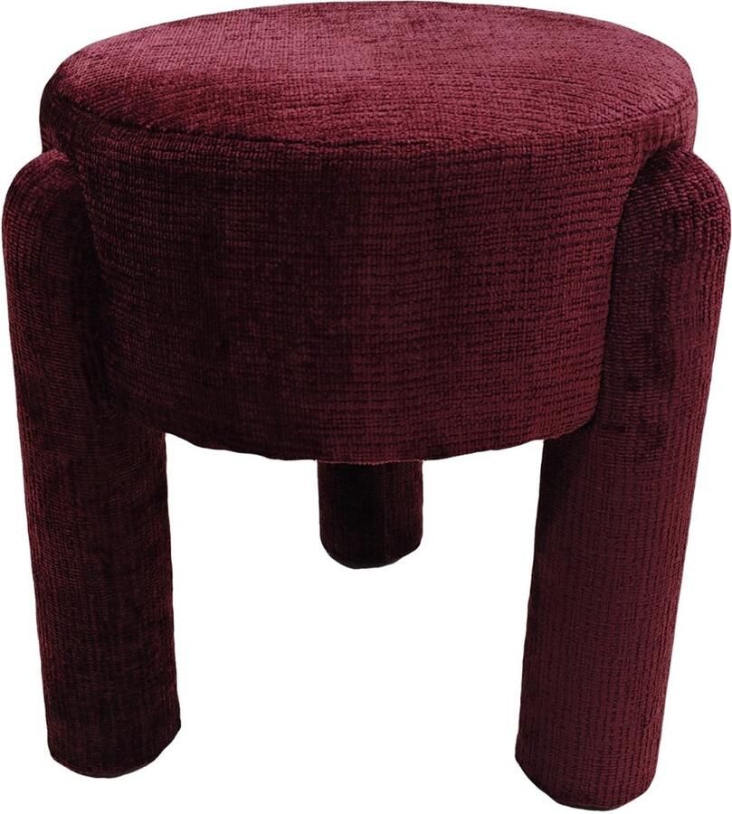 Giga Meubel Poef Yara Stof Burgundy 44x44x42cm - Foto 3