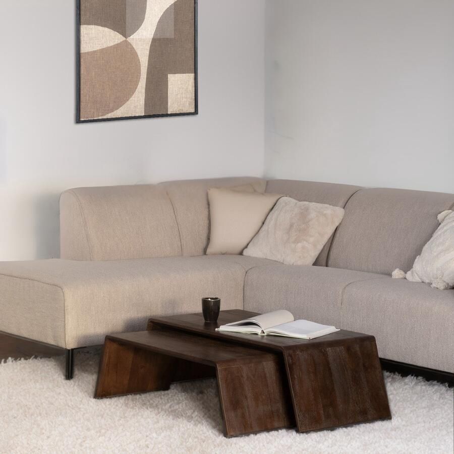 Giga Meubel Salontafel Donkerbruin Mangohout Set van 2 tafel Amaya - Foto 3