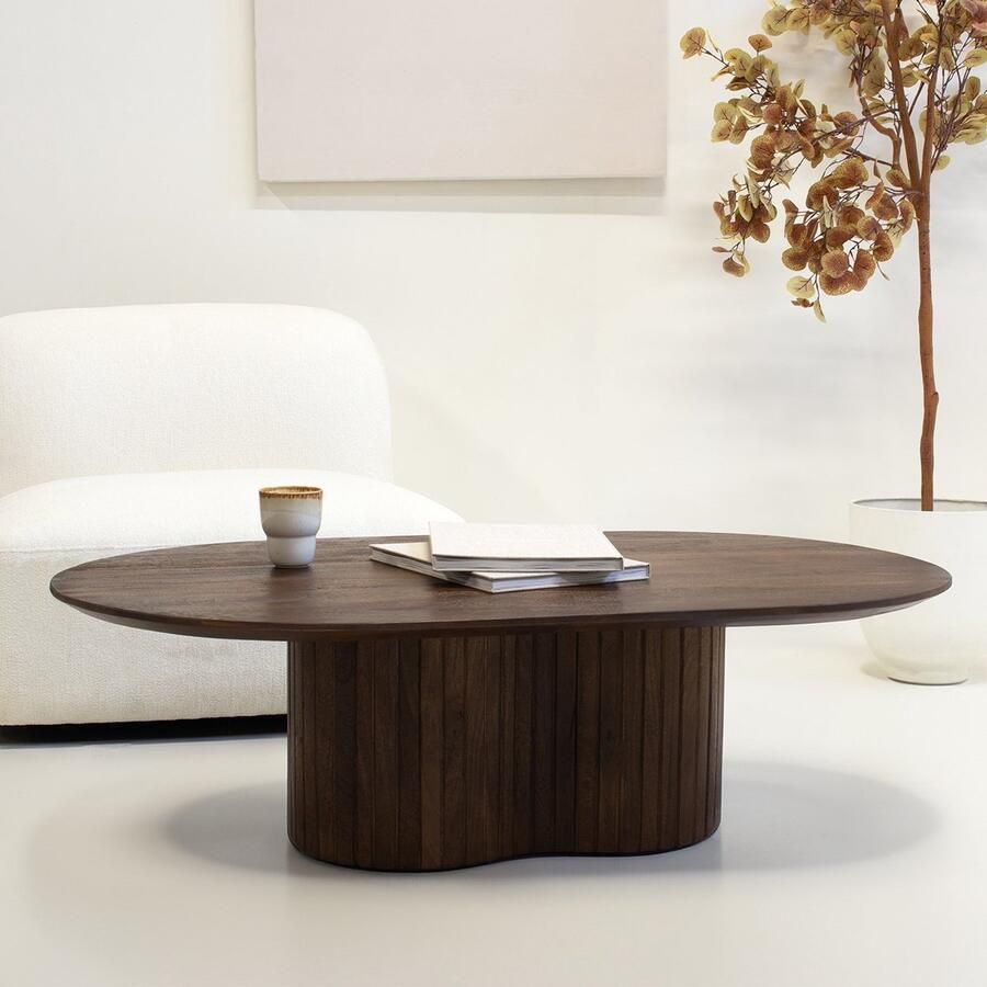 Giga Meubel Salontafel Ava 120x70x35cm Mangohout Donkerbruin