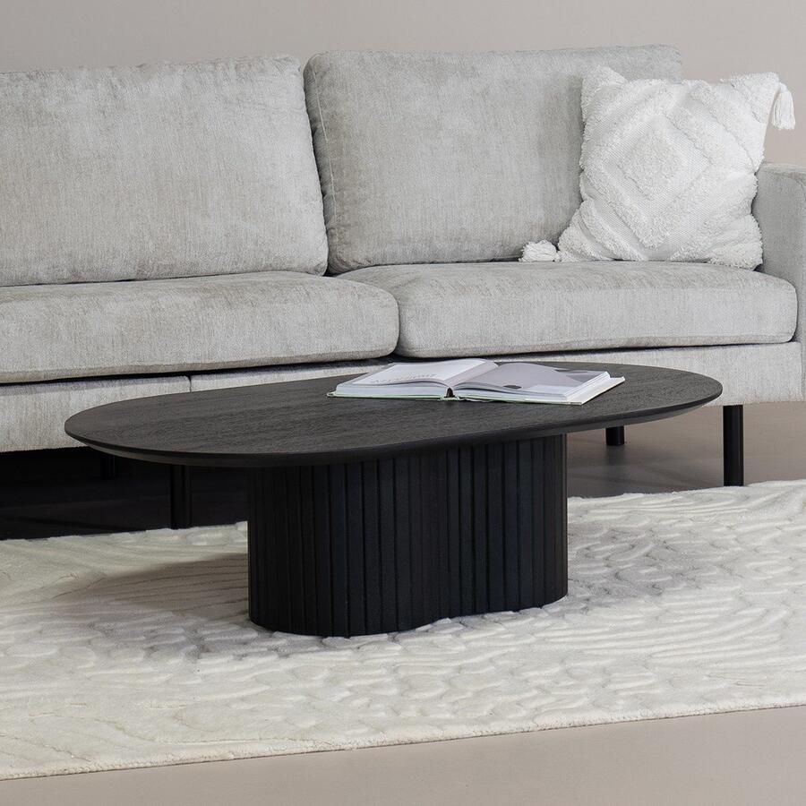 Giga Meubel Salontafel Ava 120x70x35cm Zwart Donkerbruin