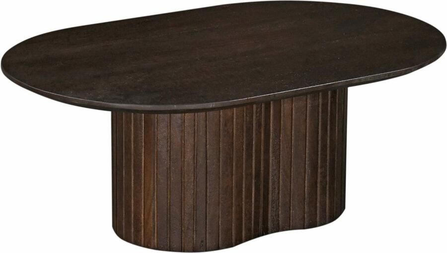 Giga Meubel Salontafel Donkerbruin Mangohout Ovaal 90x60x35cm Ava