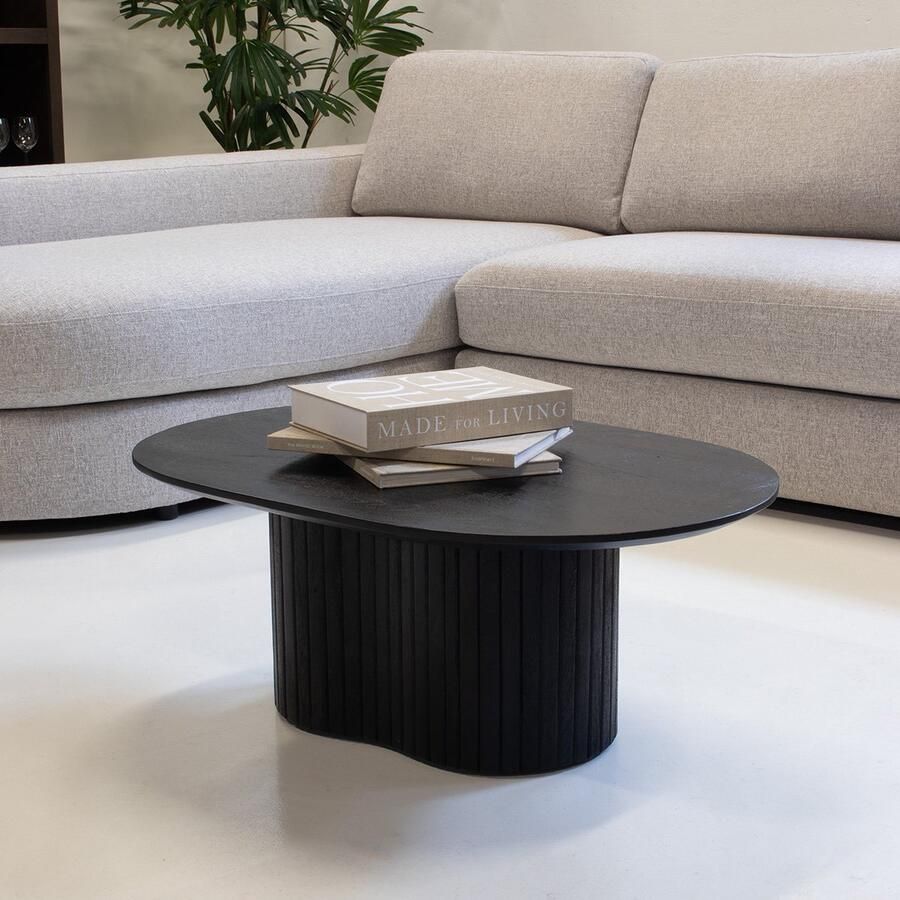 Giga Meubel Salontafel Ava 90x60x35cm Zwart Donkerbruin - Foto 2