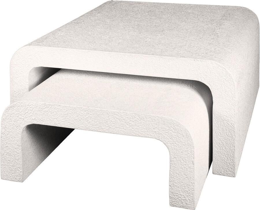 Giga Meubel Salontafel Marmer Composiet Set van 2 90x90x45cm Bend Stone