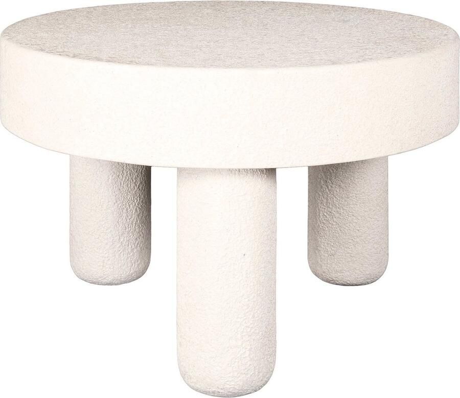 Giga Meubel Salontafel Bulky Stone Rond Wit Marmer Composiet 80x80x51cm