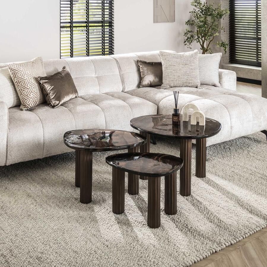 Giga Meubel Salontafel Eclipse Koper Glas 70x59x45cm