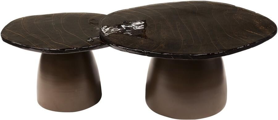 Giga Meubel Salontafel Eclipse Koper Metaal Glas 80x70x40cm