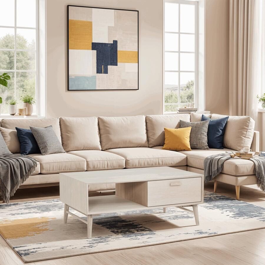 Giga Meubel Salontafel Eiken Naturel 120x75x50cm Salontafel Porto