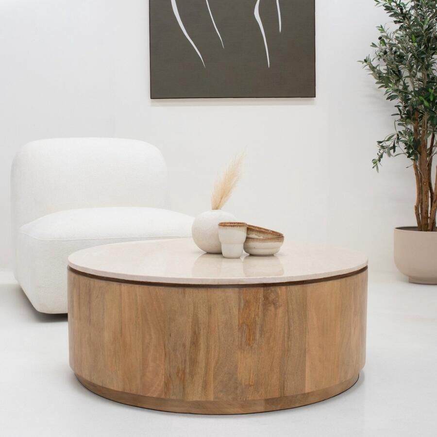 Giga Meubel Salontafel Marmer Naturel 90cm Elan