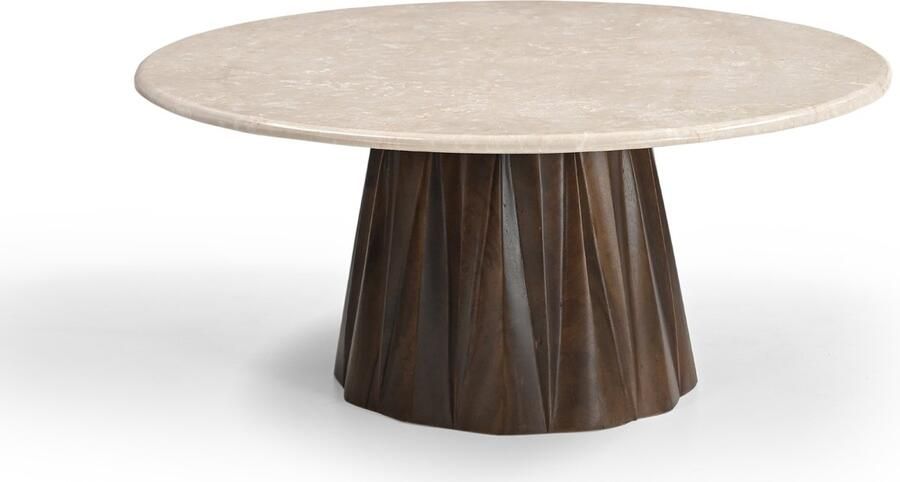 Giga Meubel Salontafel Rond 90cm Marmer Mangohout Faiza - Foto 3