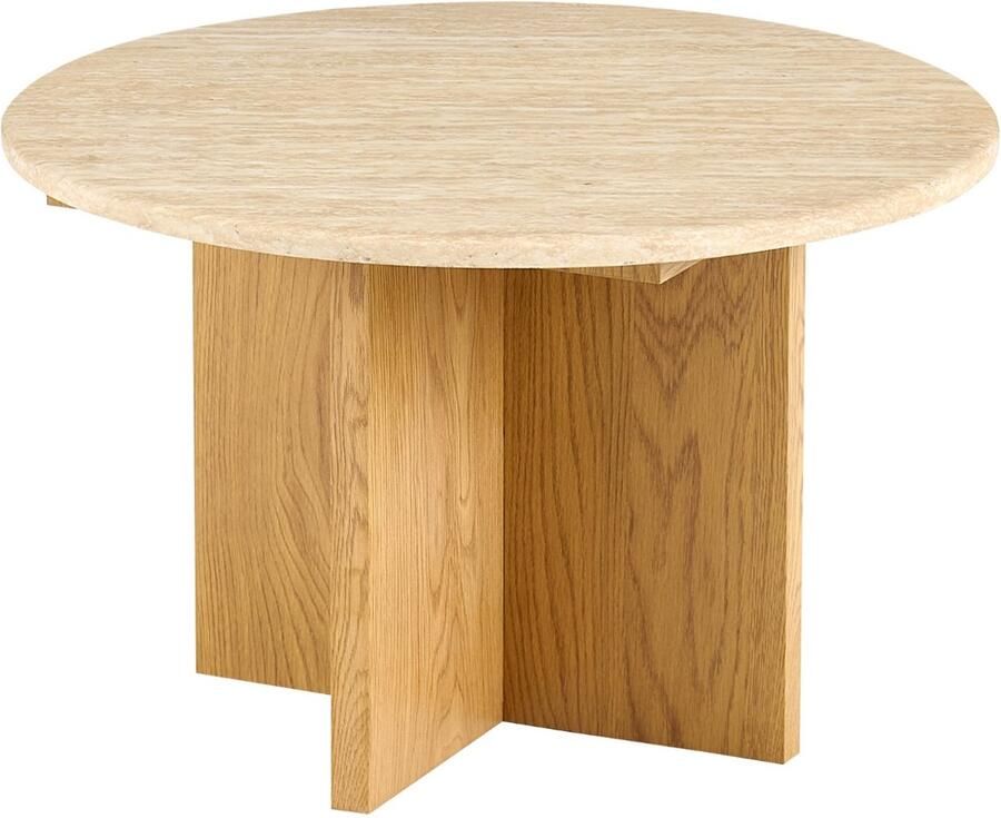 Giga Meubel Salontafel Faria Lichtbruin Marmer Ø60x38cm