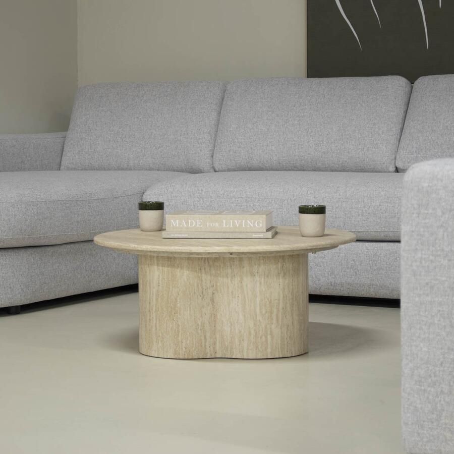 Giga Meubel Salontafel Firenze Lichtbruin Marmer Ø80x35cm