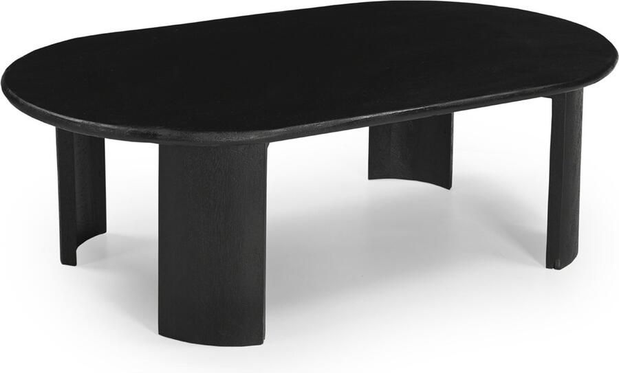Giga Meubel Salontafel Ovaal 120cm Zwart Mangohout Maikel - Foto 2