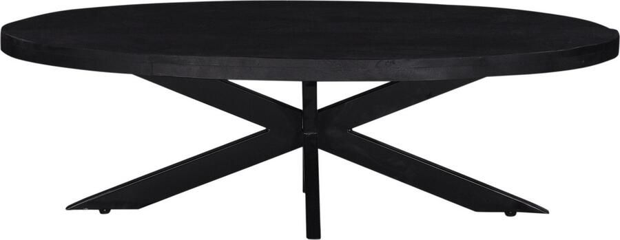 Giga Meubel Salontafel Ovaal Zwart 130cm Mangohout Tafel Mansour - Foto 4