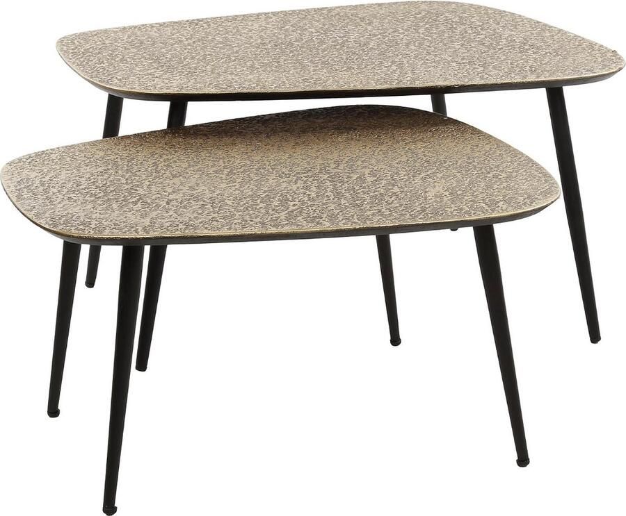 Giga Meubel Salontafel Organisch Metaal Brons 80x70x35cm Giga Living