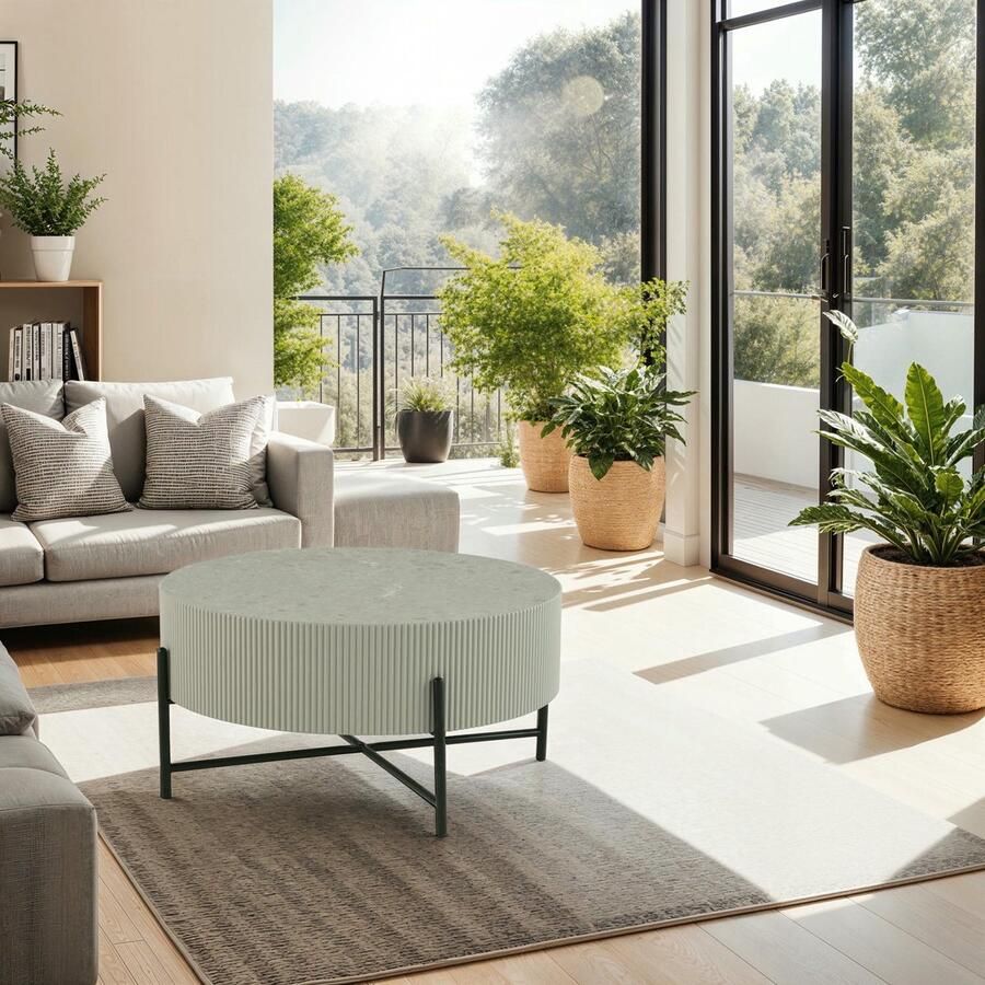 Giga Meubel Salontafel Milo Grijs Ø80cm