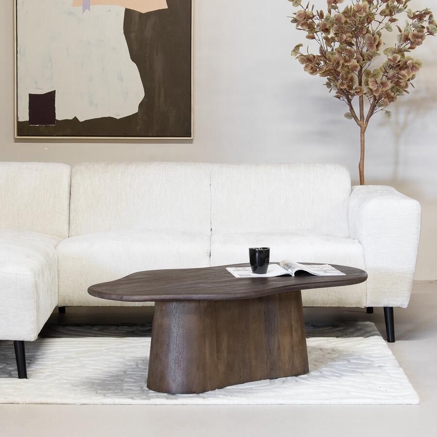 Giga Meubel Salontafel Organisch 120cm Donkerbruin Mangohout Jessie