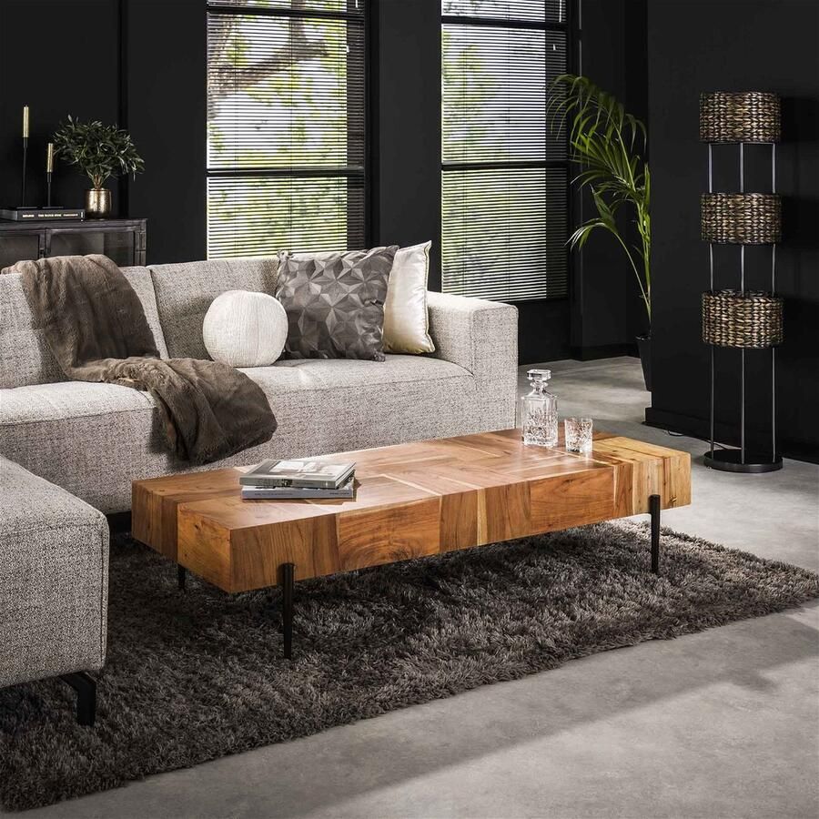 Giga Meubel Salontafel Rechthoek Acaciahout Massief 150x60x35cm - Foto 2