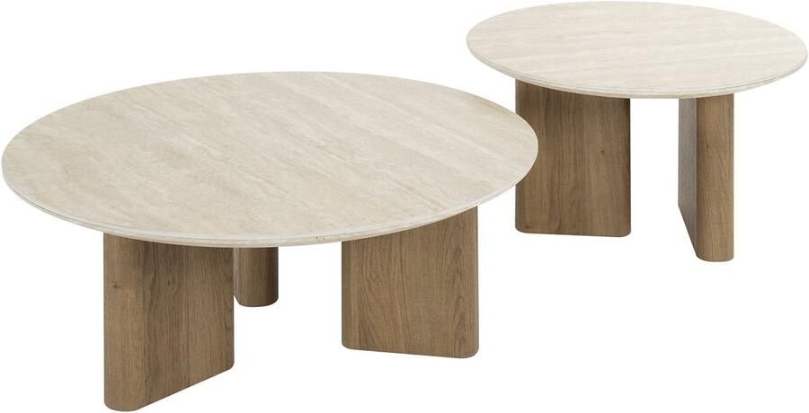 Giga Meubel Salontafel Driehoek Keramiek 90x43x40cm Set van 2