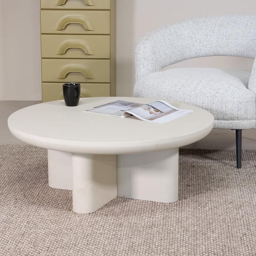 Giga Meubel Loungetafel Miso Beige Rond Ø90cm Eco Composiet - Foto 2