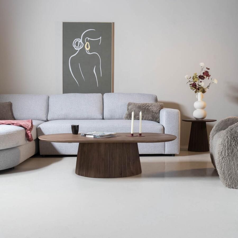 Giga Meubel Salontafel Salvador Donkerbruin Hout 140x70x38cm - Foto 3