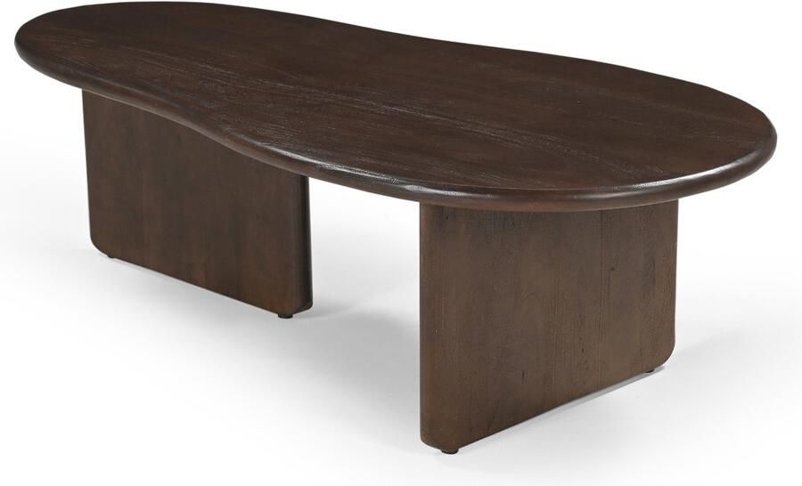 Giga Meubel Salontafel Organisch 130cm Donkerbruin Mangohout Sira