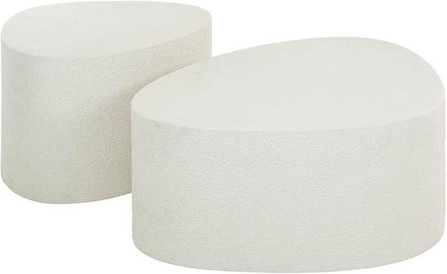 Giga Meubel Salontafel Driehoekig Stone Marmer Composiet Set van 2