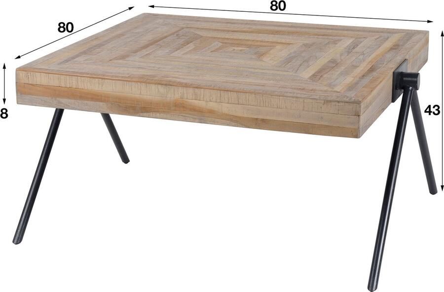 Giga Meubel Salontafel Teakhout Vierkant 80x80x43cm Tafel Teca