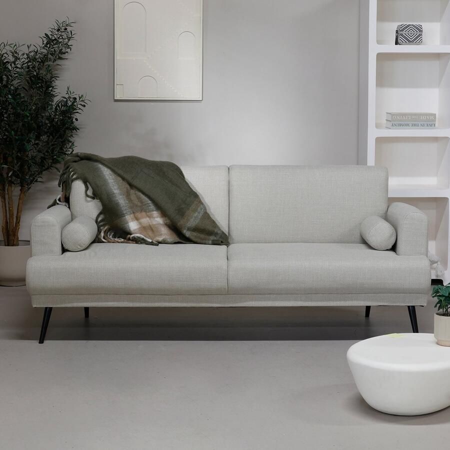 Giga Meubel Slaapbank Beige 210cm Metaal & Stof Bank Jason - Foto 2