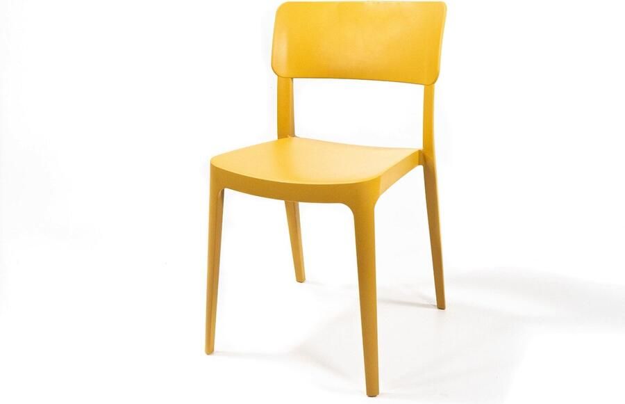 Giga Meubel Stapelstoel Mosterd Geel Kunststof Excl. Armleuning Wing Set van 4